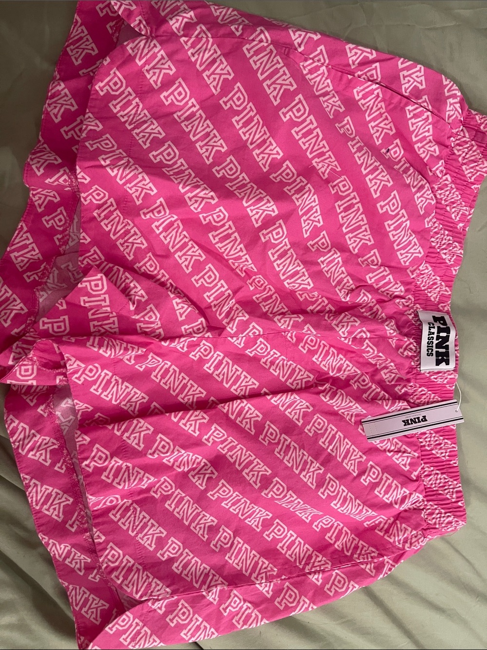 PINK Victoria's Secret Hot Pink Logo Lounge Shorts